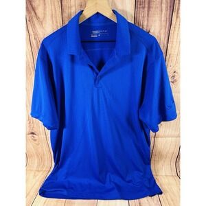 Nike Golf Men Polo Shirt Blue XL Short Sleeve Dri-Fit Standard Fit X-LARGE